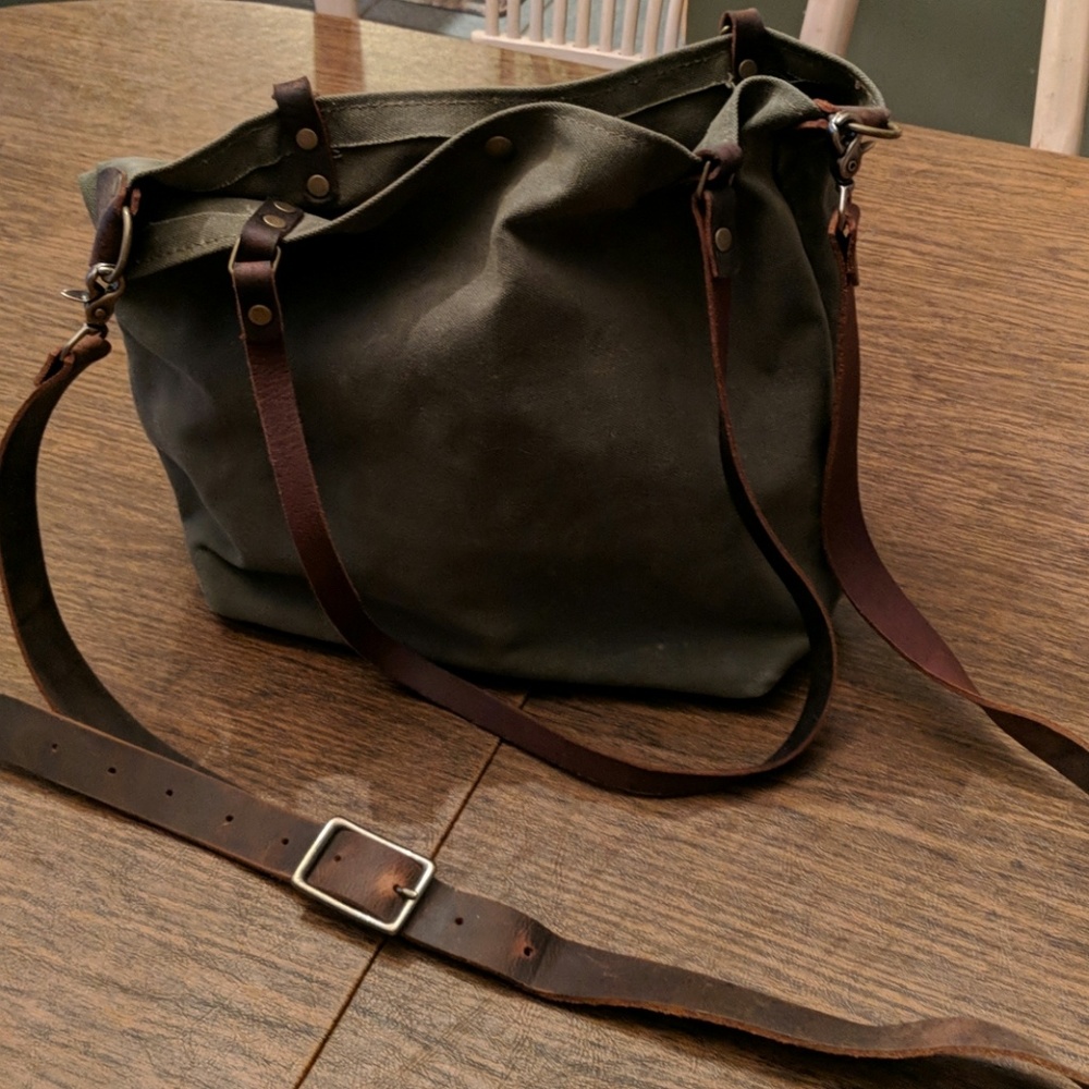 Handmade Waxed Canvas Shoulder Bag